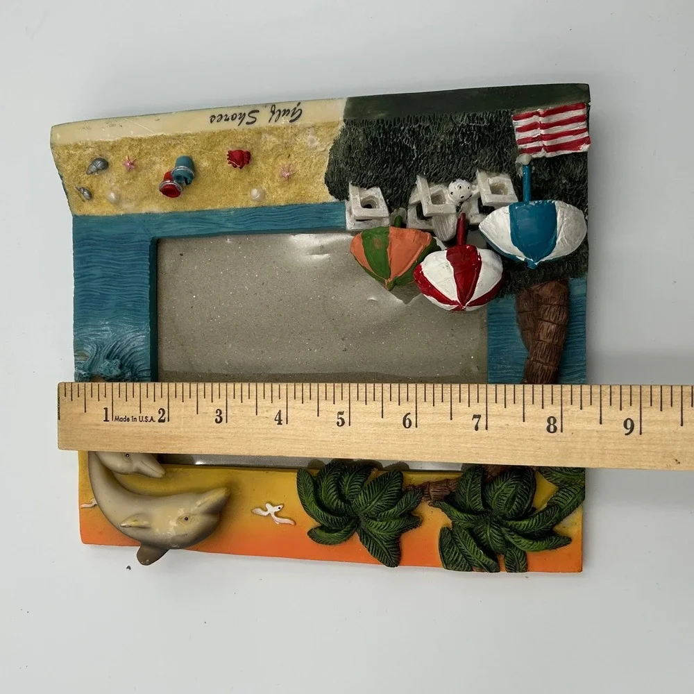 Gift Depot Gulf Shores Dolphin Beach 3D Resin Picture Frame 4x6 Souvenir Decor